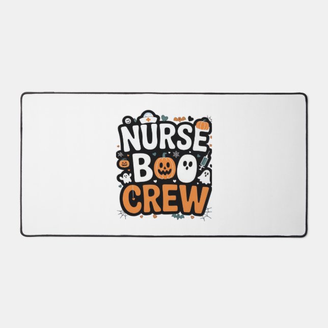 Nurse Boo Crew  Halloween Healthcare Hero  Spooky  Desk Mat (Front)