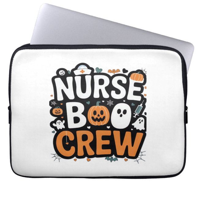 Nurse Boo Crew  Halloween Healthcare Hero  Spooky  Laptop Sleeve (Front)
