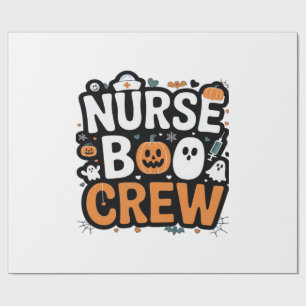 Nurse Boo Crew Halloween Healthcare Hero Spooky Wrapping Paper