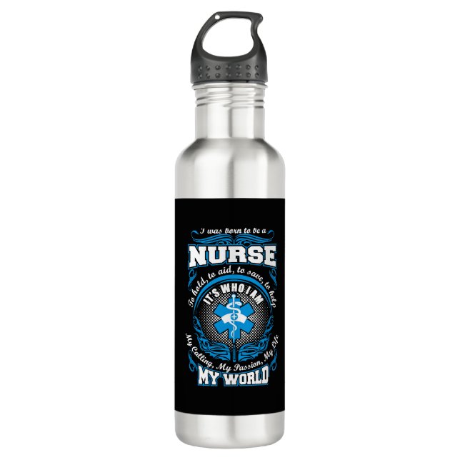 Nurse - Born To Be A Nurse 710 Ml Water Bottle (Front)