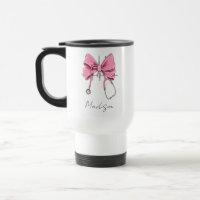 Nurse Bow Stethoscope Cup, Personalised Nurse Cup,
