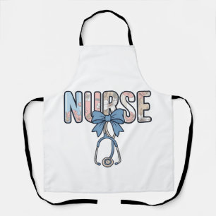 Nurse Bow Stethoscope Vintage Floral Apron