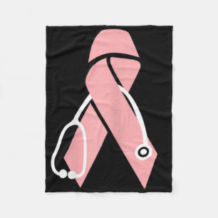 Nurse Breast Cancer Awareness Doctor Stethoscope P Fleece Blanket