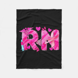 Nurse Breast Cancer Awareness Nk Ribbon Nursing Rn Fleece Blanket