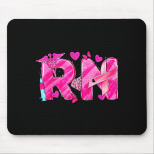 Nurse Breast Cancer Awareness Nk Ribbon Nursing Rn Mouse Mat