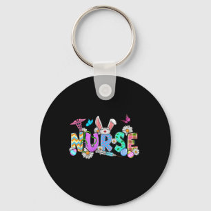 Nurse Bunny Ears Egg Stethoscope Cute Easter Scrub Key Ring