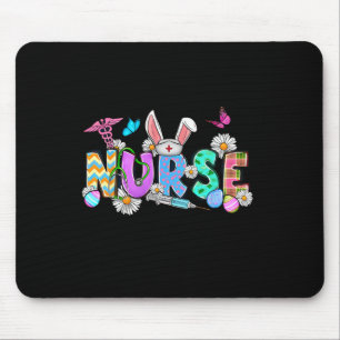Nurse Bunny Ears Egg Stethoscope Cute Easter Scrub Mouse Mat