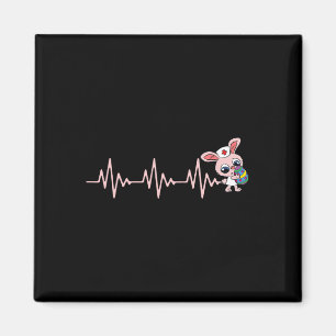 Nurse Bunny Heartbeat Easter Egg Hunting Rabbit Nu Magnet