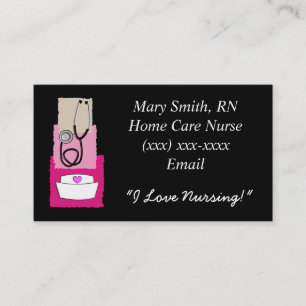 Nurse  Business Cards Black and Pink