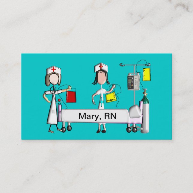 Nurse Business Cards Hospital Scene (Front)