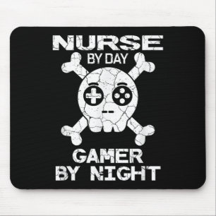 Nurse By Day Gamer By Night - Gaming Quote Mouse Mat
