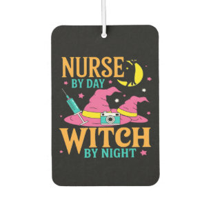Nurse by Day, Witch by Night Cat Halloween Classic Car Air Freshener