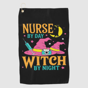 Nurse by Day, Witch by Night Cat Halloween Classic Golf Towel