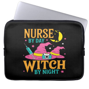 Nurse by Day, Witch by Night Cat Halloween Classic Laptop Sleeve