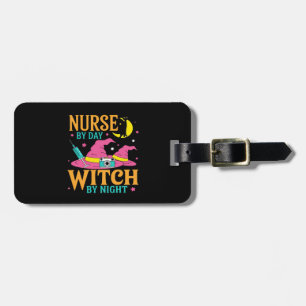 Nurse by Day, Witch by Night Cat Halloween Classic Luggage Tag