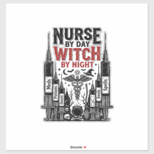 Nurse By Day Witch By Night Halloween Design_1