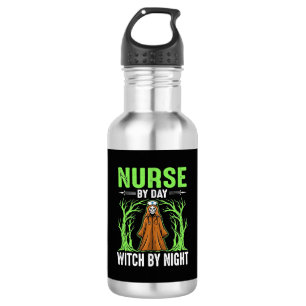 Nurse By Day Witch By Night Halloween Design_1 532 Ml Water Bottle