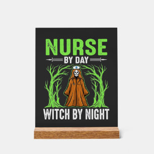 Nurse By Day Witch By Night Halloween Design_1 Acrylic Sign