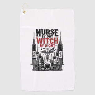 Nurse By Day Witch By Night Halloween Design_1 Golf Towel