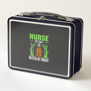 Nurse By Day Witch By Night Halloween Design_1 Metal Lunch Box