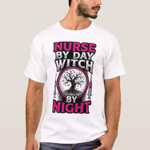 Nurse By Day Witch By Night Halloween Shirt Design