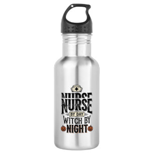 Nurse By Day Witch By Night Halloween Shirt Design 532 Ml Water Bottle
