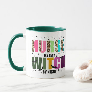 Nurse by Day, Witch by Night Leopard Print Mug