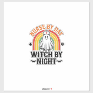 Nurse By Day Witch By Night Vintage Ghost Design_1