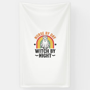 Nurse By Day Witch By Night Vintage Ghost Design_1 Banner