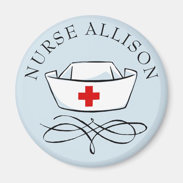 Nurse Cap Add Name Magnet (Front)