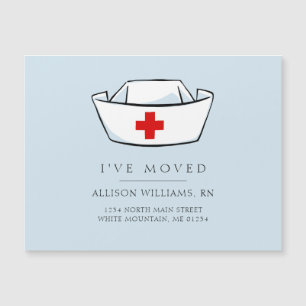 Nurse Cap Blue Moving Announcement