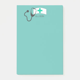 Nurse Cap Medical Stethoscope Personalised Post-it Notes