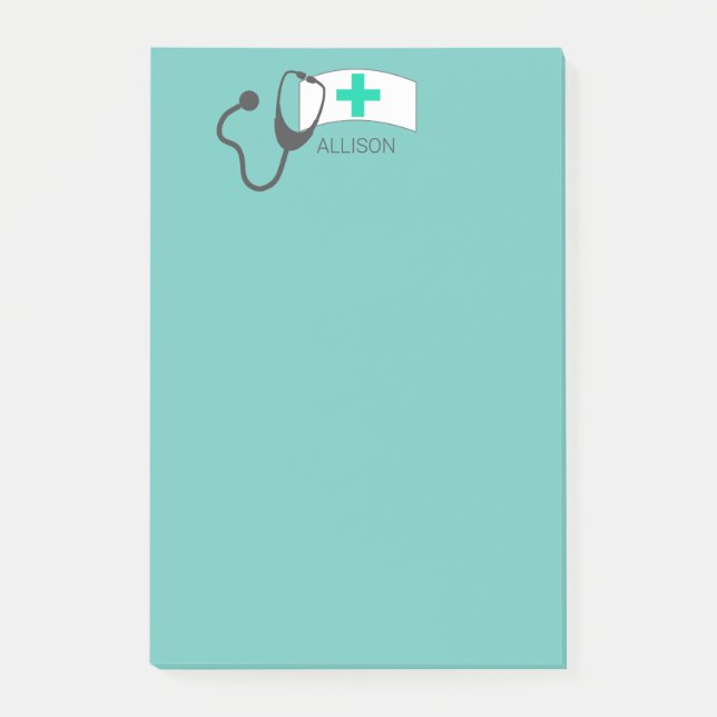 Nurse Cap Medical Stethoscope Personalised Post-it Notes (Front)