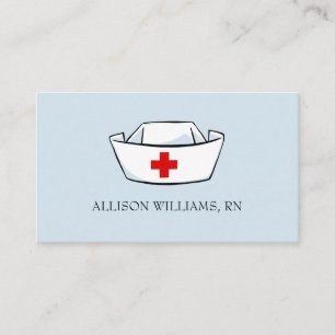 Nurse Cap Monogrammed Name Blue Professional Business Card