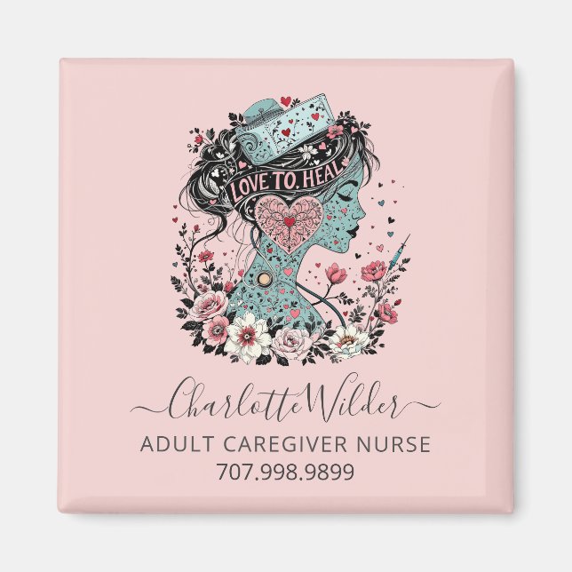 Nurse Caregiver Business Magnet (Front)