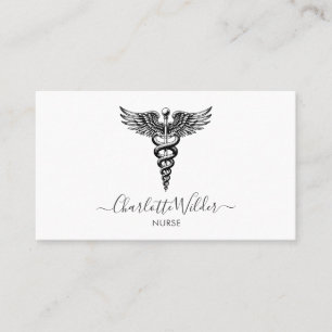 Nurse Caregiver Caduceus Business Card