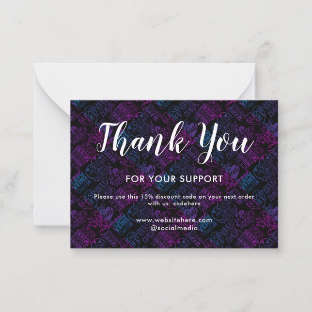 Nurse Caregiver Medical Black Thank You Card (Front)