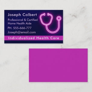 Nurse Caregiver Modern Blue Medical  Business Card
