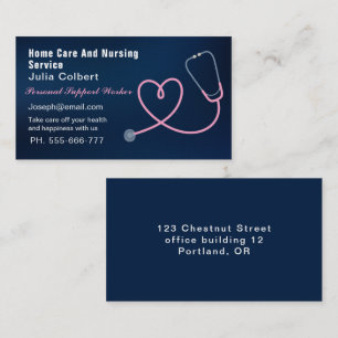 Nurse Caregiver Modern blue Medical  Business Card