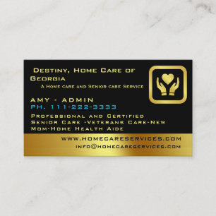 Nurse Caregiver Modern Golden Medical Care  Business Card