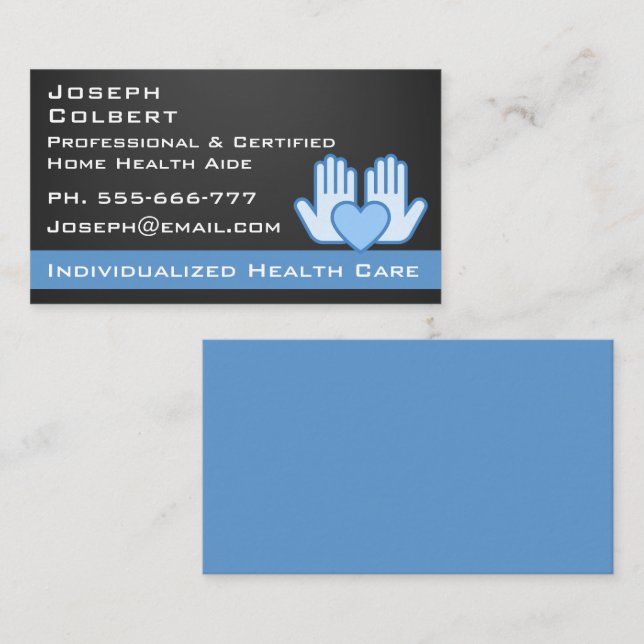 Nurse Caregiver Modern Medical Care Business Card (Front/Back)
