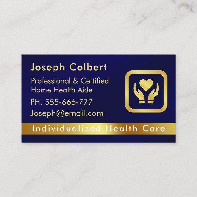 Nurse Caregiver Modern silver gold Medical Care  Business Card (Front)