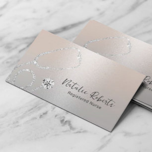 Nurse Caregiver Modern Silver Professional Medical Business Card