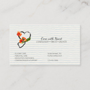 Nurse Caregiver Stethoscope Business Card