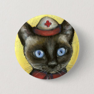 Nurse cat 6 cm round badge