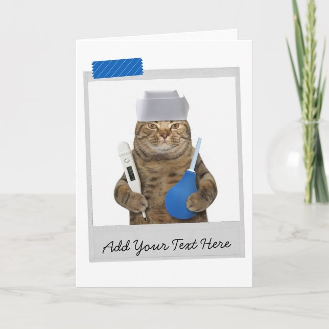 Nurse Cat - Get Well - Doctor - Medical Funny Card (Front)