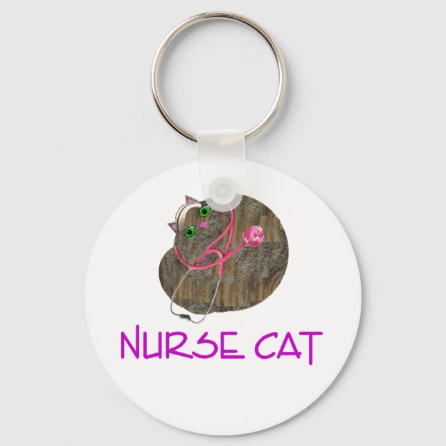 Nurse Cat Kechain Key Ring (Front)