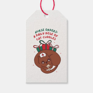 NURSE CAT LOVER CHRISTMAS PRESENTS GIFT TAGS