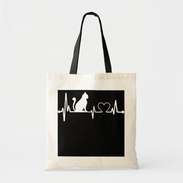 Nurse Cat Lover Nursing Heartbeat Registered  Tote Bag (Front)