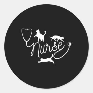 Nurse Cat Mum - Rn Nurse And Cat Lovers Classic Round Sticker